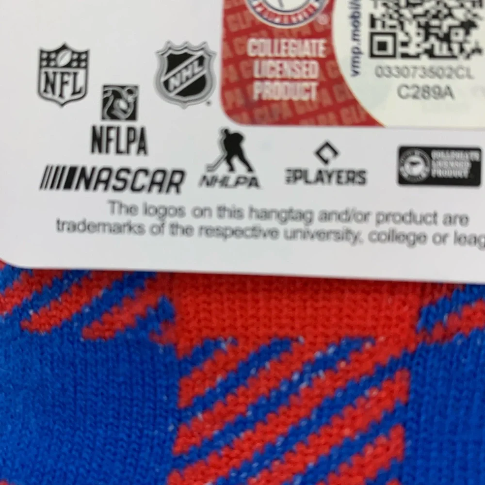 KU Slipper Socks Kansas Jayhawks Warm Insulated For Bare Feet NWT Embroidered